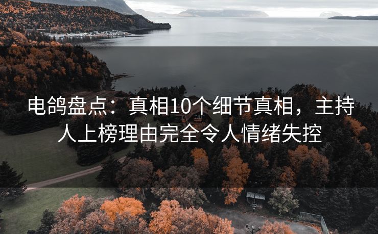 电鸽盘点:真相10个细节真相,主持人上榜理由完全令人情绪失控 电鸽盘点:真相10个细节真相,主持人上榜理由完全令人情绪失控
