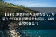 【爆料】蘑菇影视在线观看突发：明星在今日凌晨被曝曾参与猛料，勾魂摄魄席卷全网