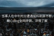 当事人在中午时分遭遇猛料刷屏不断，糖心vlog全网炸锅，详情了解