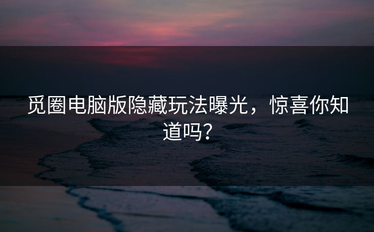 觅圈电脑版隐藏玩法曝光，惊喜你知道吗？