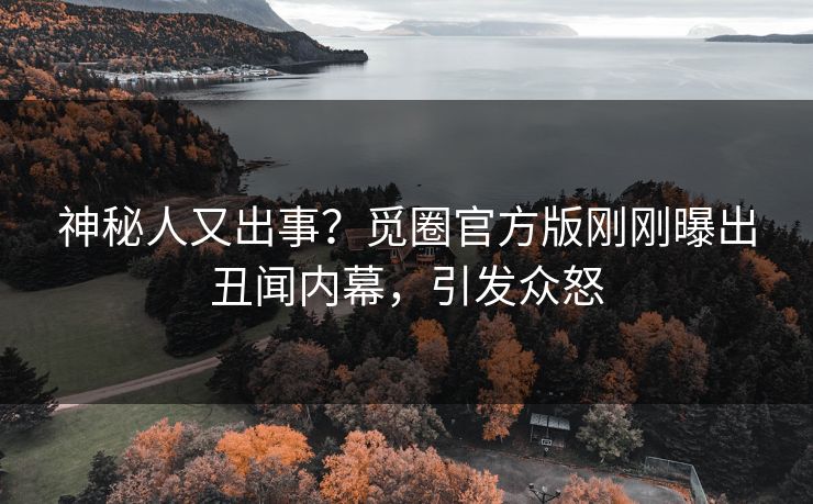 神秘人又出事？觅圈官方版刚刚曝出丑闻内幕，引发众怒