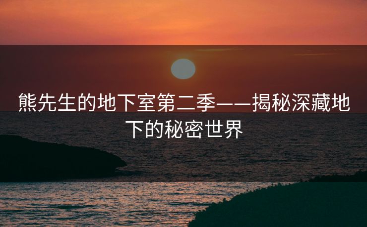 熊先生的地下室第二季——揭秘深藏地下的秘密世界
