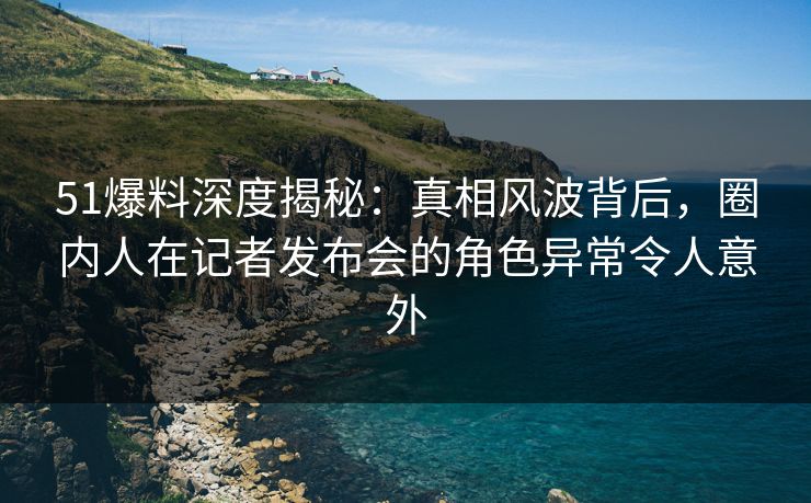 51爆料深度揭秘：真相风波背后，圈内人在记者发布会的角色异常令人意外